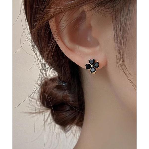 フープ ピアス YU-KA:クローバーデザインフープピアス Clover design hoop e...