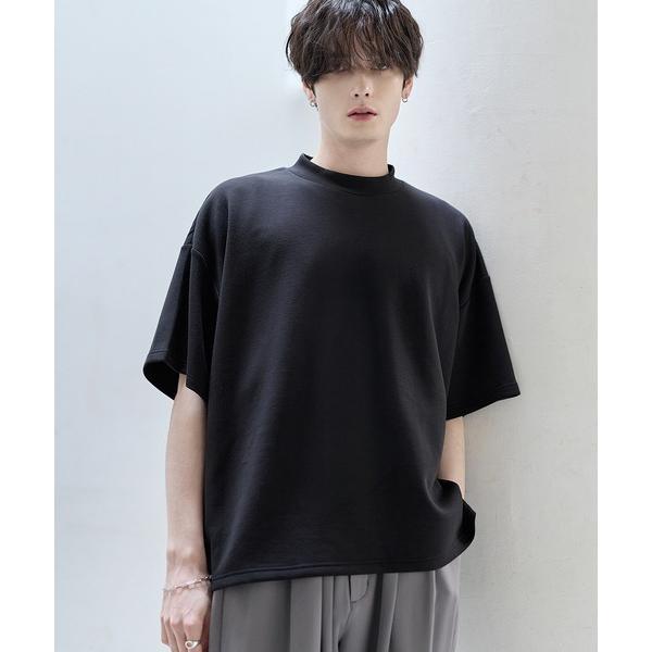 tシャツ 防シワ/抗ピリング ポンチモックネック半袖カットソー メンズ