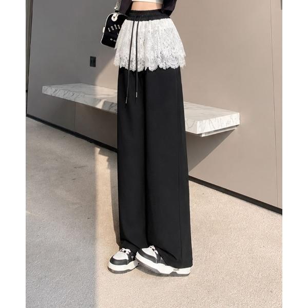スウェットパンツ ジャージ レース付きスウェットパンツ レディース