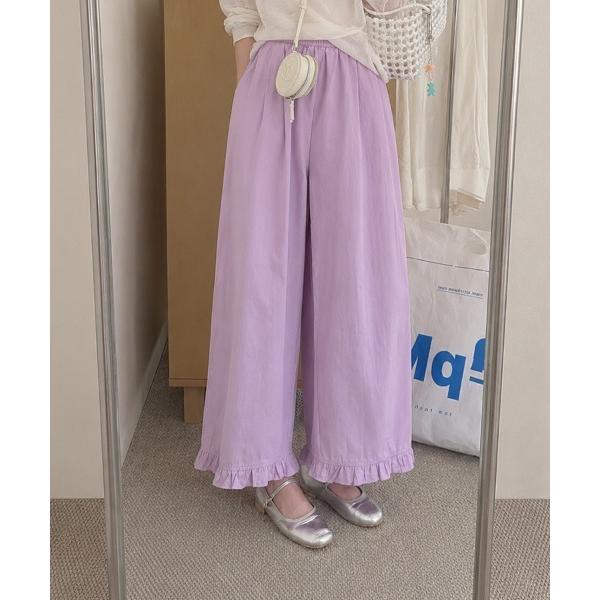 パンツ ハイウエストフリルパンツ レディース