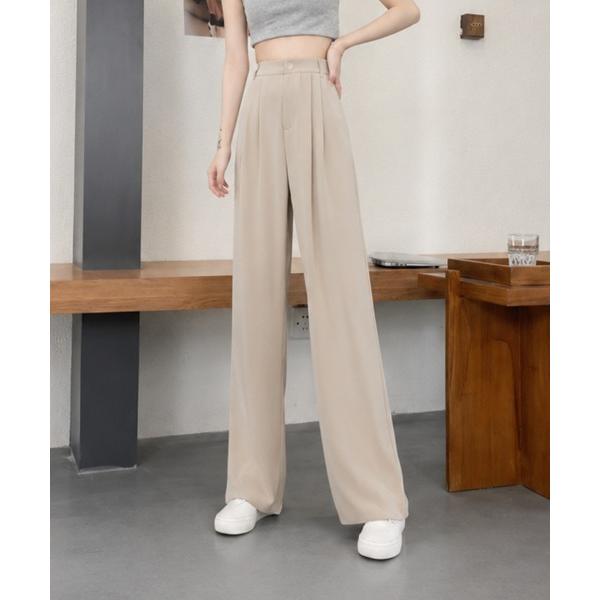 パンツ ハイウエストスラックスパンツ レディース