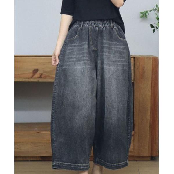 ジーンズ デニム デニムパンツ ウエストゴムコクーンデニムパンツ レディース