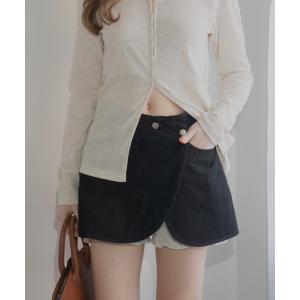 デニムスカート フリルパンツデニムスカート