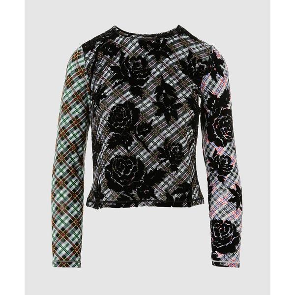 tシャツ Long Sleeve Fitted Mesh Top レディース