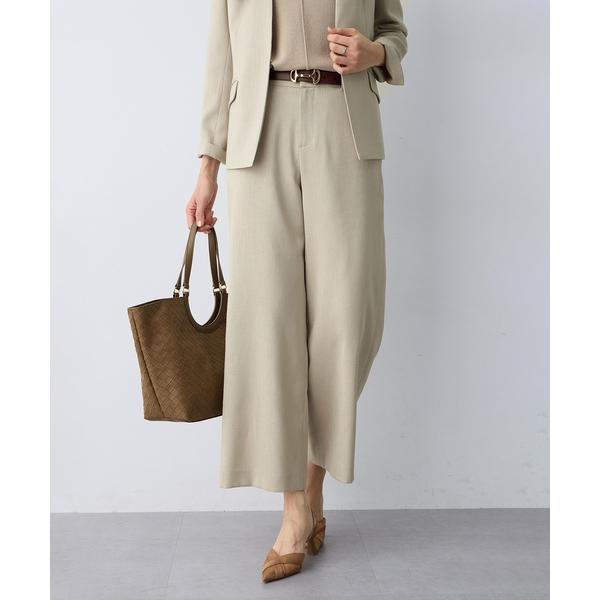 パンツ リネンライクワイドパンツ「セットアップ対応・ウエストゴム・シワになりにくい」 レディース