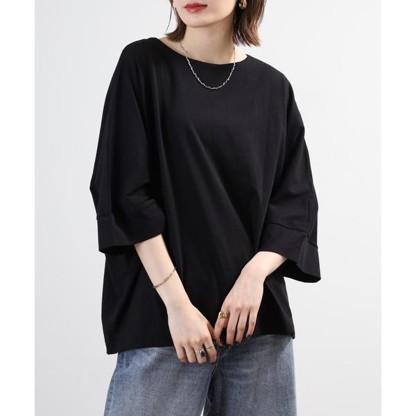 tシャツ ボートネック7分袖 ドルマンTシャツ レディース