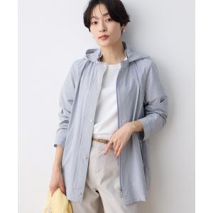 コート アウター サッカーストライプジャケット「フード取り外し可」 レディース