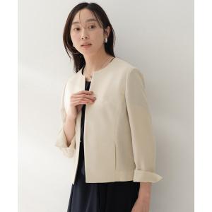 ジャケット ノーカラージャケット 「清涼感/洗える」ミニマルシルエットジャケット レディース