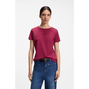 tシャツ 半袖 スリムフィットTシャツ コットン ロゴエンブロイダリー レディース