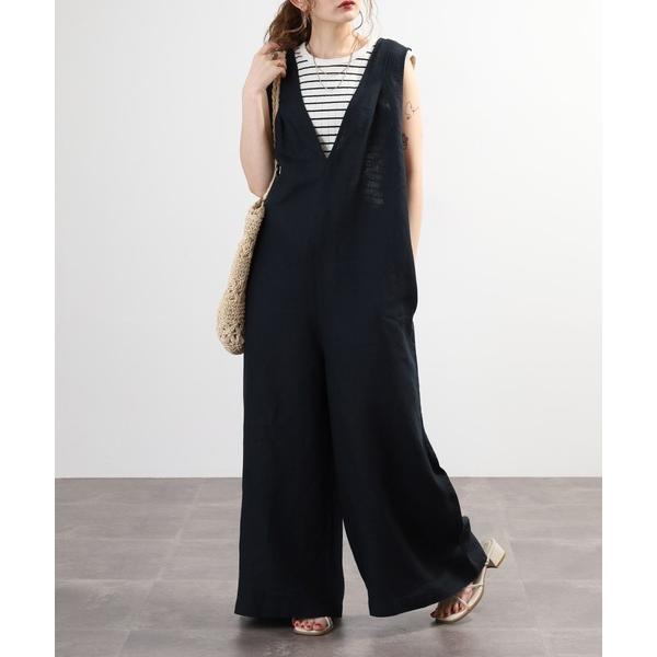 サロペット オーバーオール blue willow 麻100% オールインワン リネン平織り使用 レ...