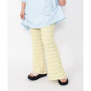 パンツ レースフリルフレアパンツ レディース