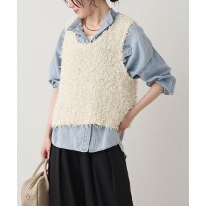 ニット セーター リボンヤーンビスチェ レディース