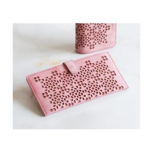 財布 「新色」フラッターカットワーク 長財布 レディース