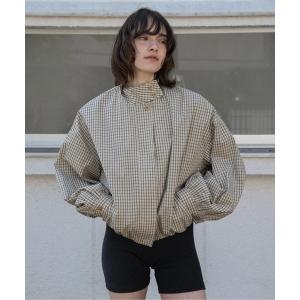 チェックスタンドカラーブルゾン