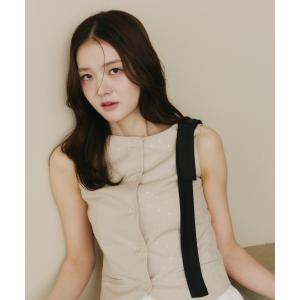 ベスト ジレ ラインストーンジレ レディース