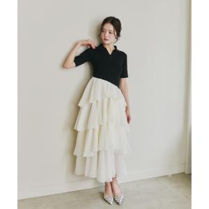 ワンピース ポロドッキングティアードワンピース