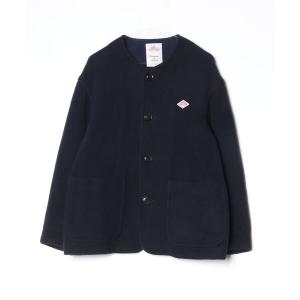 「DANTON」 ノーカラージャケット 42 ネイビー レディース
