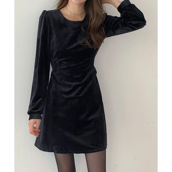 「by muni:r」 長袖ワンピース FREE ブラック レディース