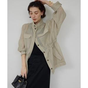 ベスト ジレ 「SACHIKOコラボ」シアーメッシュミリタリージャケット レディース