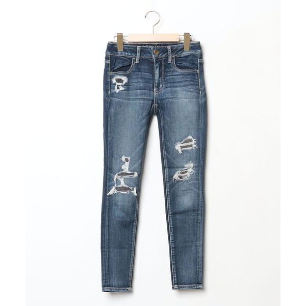 「American Eagle」 スキニーデニムパンツ 0 ブルー レディース