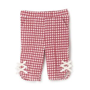 パンツ 「防汚加工/スマイル」7分リボンパンツ キッズ 子供服 女の子