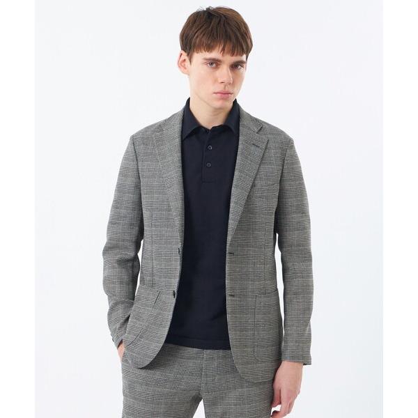 ジャケット テーラードジャケット テーラードジャージージャケット グレンチェックカラミ メンズ