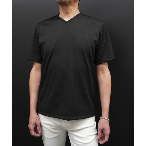 tシャツ タックボーダーストライプVネック メンズ