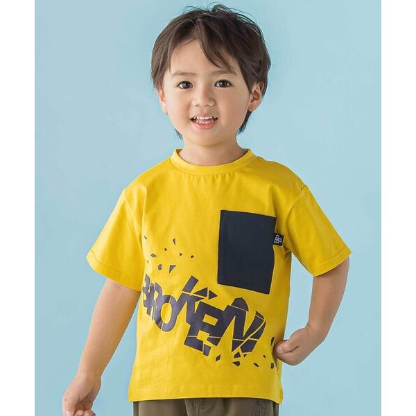 tシャツ 「店舗限定」ブロークンプリントポケット天竺半袖Tシャツ キッズ 子供服 男の子