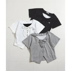 tシャツ レースアップドッキング半袖Tシャツ キ...の商品画像