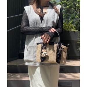 ショルダーバッグ バッグ リボンチャーム付き フリルかごバッグ レディース
