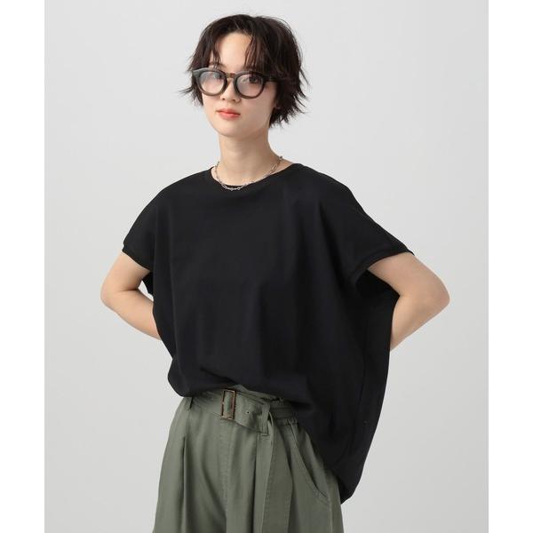 tシャツ 半袖 「二の腕やヒップもカバー」シルケットドルマン半袖Tシャツ レディース
