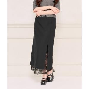 スカート 裾レースナロースカート