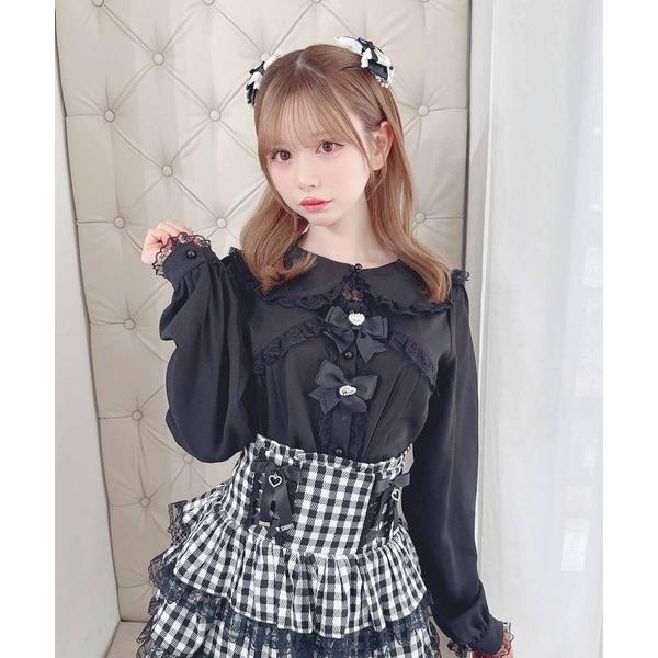 ブラウス シャツ ダブルリボンフリルブラウス レディース
