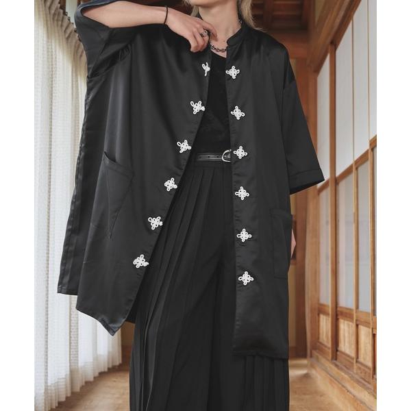 シャツ オーバーロングチャイナシャツ メンズ レディース
