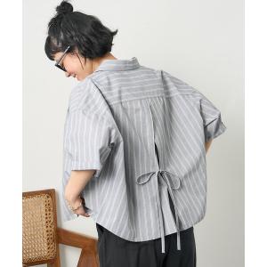 ブラウス シャツ RED KAP × FREAK'S STORE/レッドキャップ 別注 ストライプバックリボン半袖シャツ レディース｜ZOZOTOWN Yahoo!店