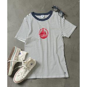tシャツ PETIT BATEAU × FREAK'S STORE/プチバトー 別注 フロッキープリントTシャツ レディース