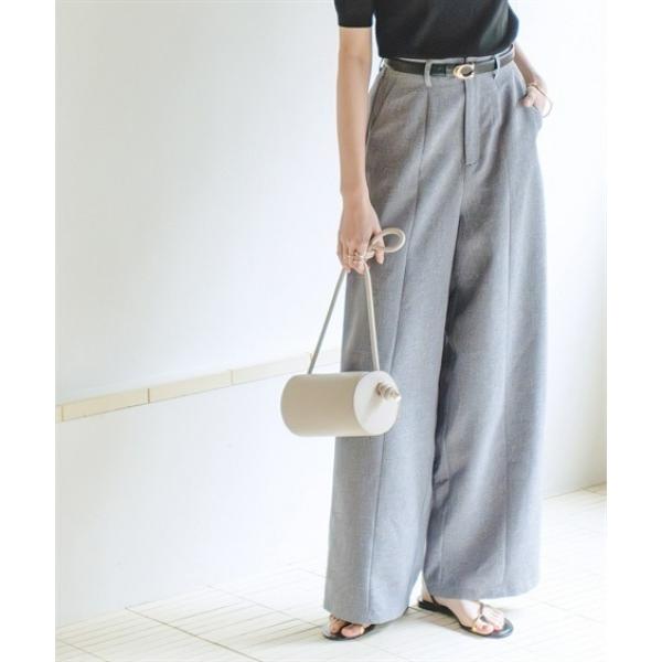 ワイドパンツ パンツ リネンライクセンターシーム入ワイドパンツ レディース