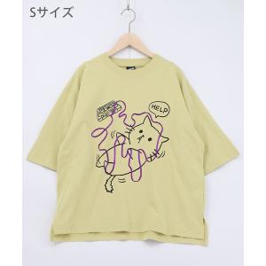 tシャツ 361121：カセットテープにからまるネコTシャツ レディース メンズ