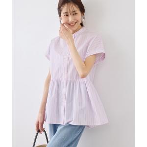 ブラウス シャツ フレンチペプラムシャツ/UVカット・防シワ レディース