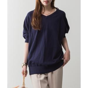サマーニット ニット セーター M-5L ドルマンシルエット5分袖サマーニット 夏服 レディース