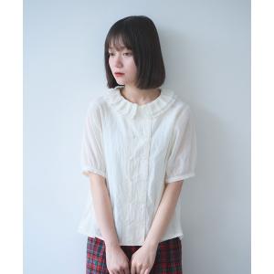 ブラウス シャツ コットン/キュプラ ローンIBK 半袖 bebe ブラウス レディース