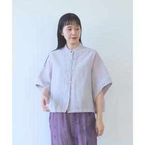 ブラウス シャツ 強撚CottonLinen 近江晒short blouse レディース