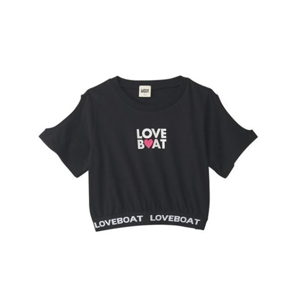 tシャツ 「LOVE BOAT」肩開き半袖Tシャツ キッズ 子供服 女の子