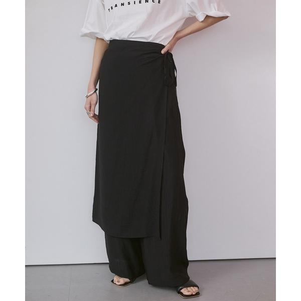 パンツ 「WEB限定/別注」ワッシャーサテン レイヤードスカートパンツ レディース