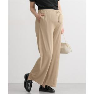 マタニティ マタニティウェア　ランダムテレコワイドパンツ