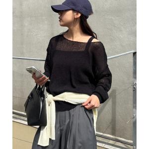 ニット セーター 2wayルーズメッシュニットプルオーバー レディース