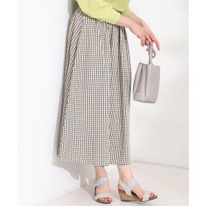 スカート サッカーチェックフレアスカート