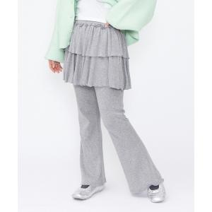 パンツ フリルレイヤードフレアパンツ レディース
