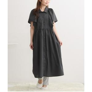 マタニティ マタニティウェア　フレア袖ワンピースパジャマ上下セット