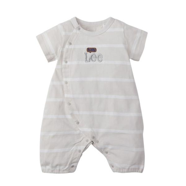 ベビー服 ロンパース 「Buddy Lee」ボーダー柄半袖カバーオール　「綿100%」